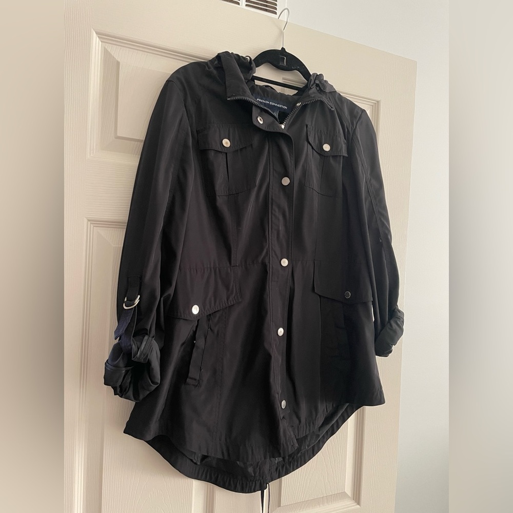 French Connection Black Rain Jacket - Picture 3 of 5